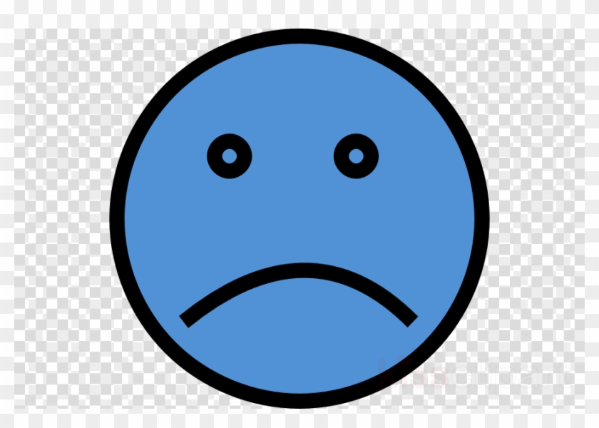 Sad Face Blue Clipart Smiley Clip Art - Spoon And Fork Clipart #1728417