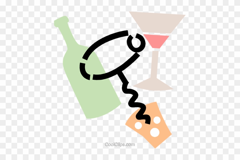 Corkscrew With Wine Bottle Royalty Free Vector Clip - Illustration #1728567