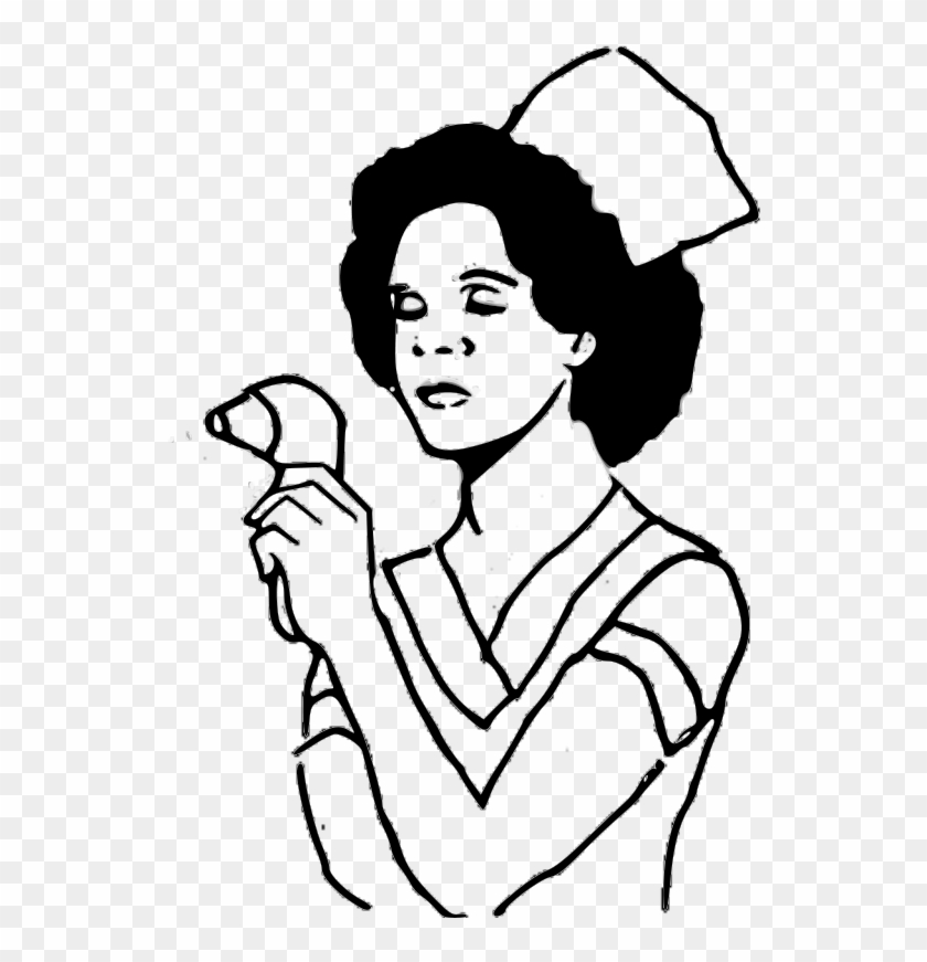 Hospital Clip Art Download - Nurse T Clipart Black And White #1728720