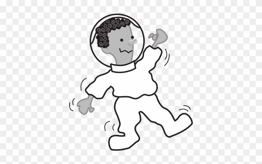 Astronaut Vector Outline Image Public Domain Vectors - Shake Clipart Black And White #1728930