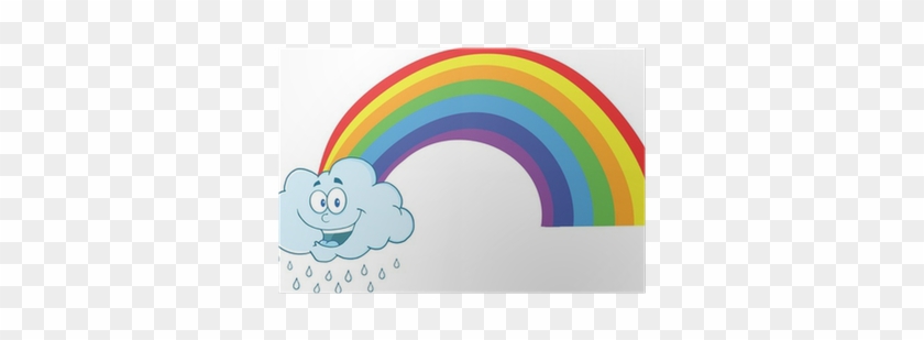 Póster Nube Que Llueve Feliz Con El Arco Iris • Pixers® - Illustration #1729138