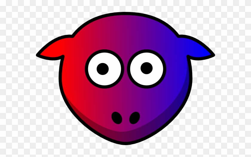 Sheep Red Purple Blue Toned Looking Straight Svg Clip - Sheep Red Purple Blue Toned Looking Straight Svg Clip #1729391