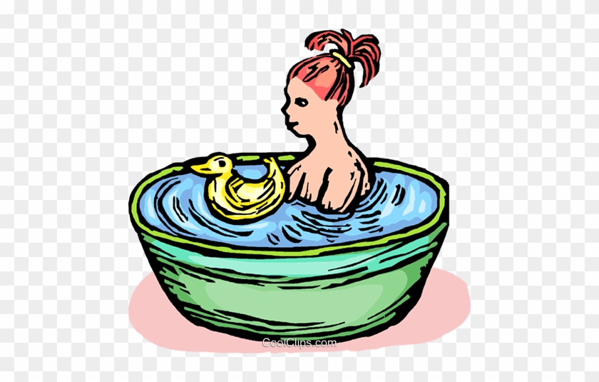 Little Girl In The Bath Royalty Free Vector Clip Art - Little Girl In The Bath Royalty Free Vector Clip Art #1729893