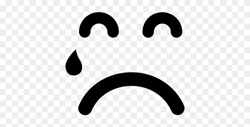 Teardrop Falling On Sad Emoticon Face Vector - Cara Triste Sin Fondo #1729921
