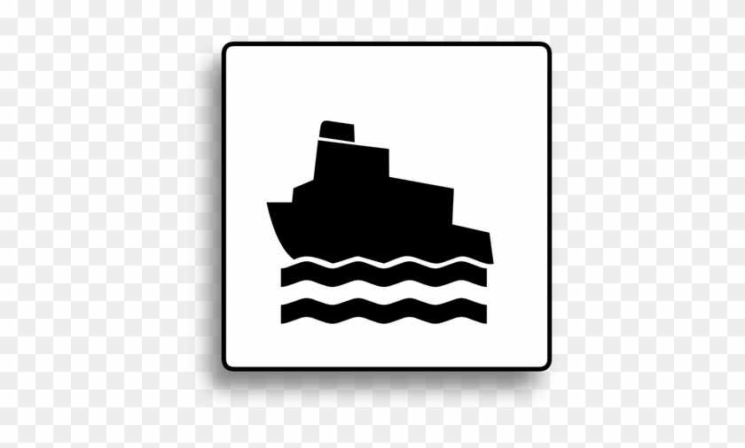 Ferry Boat Road Sign Vector Image Public Domain Vectors - Cartoon Ferry #1730047