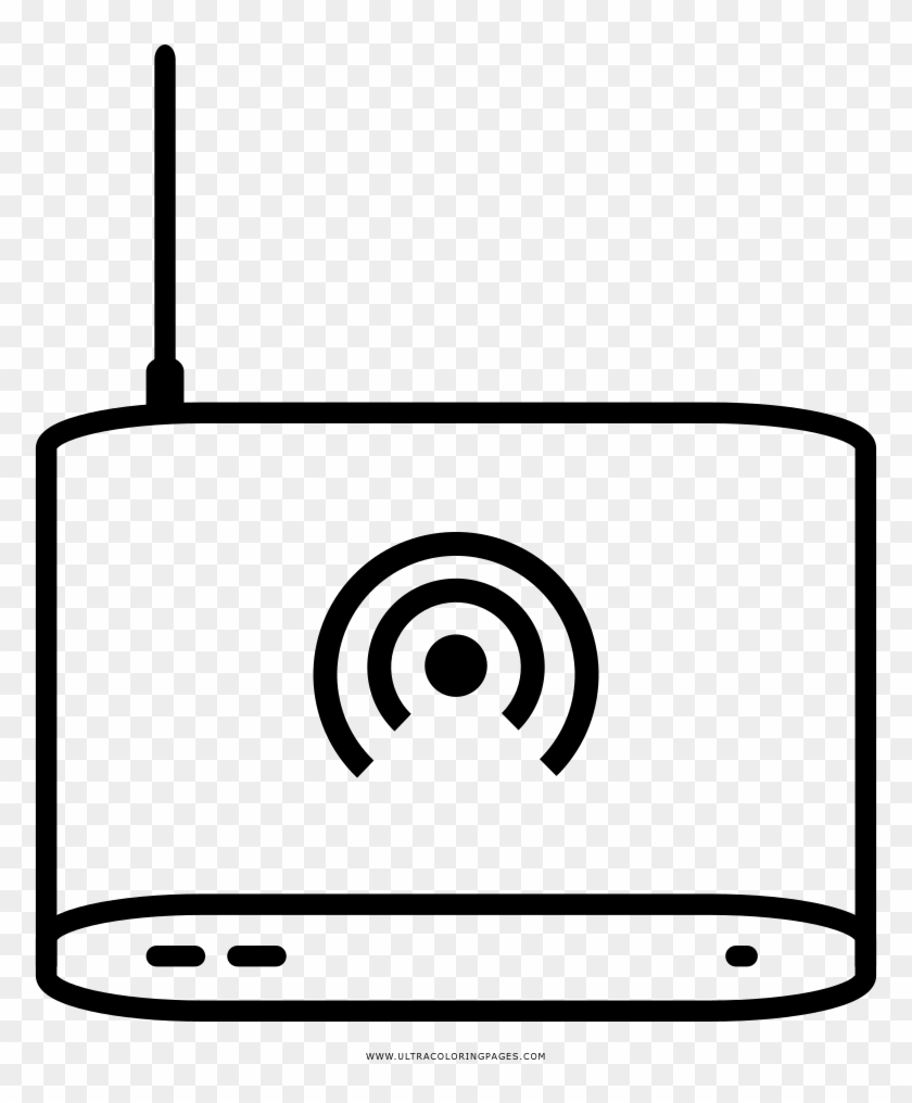 Wifi Router Coloring Page - Line Art #1730131