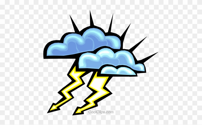Nubes Rayo Libres De Derechos Ilustraciones De Vectores - Stormy Weather Clip Art #1730461