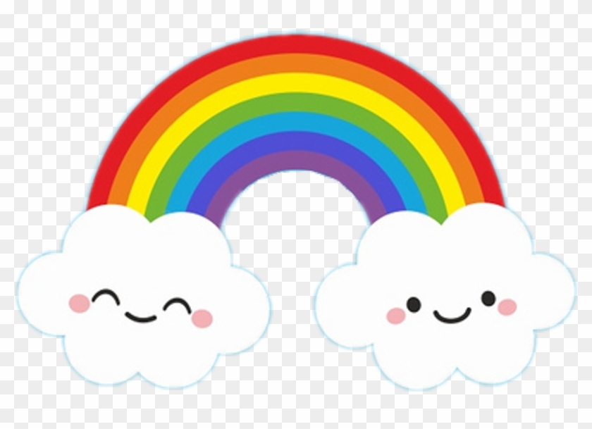 Nubes Sticker - Rainbow Cloud Clip Art #1730464