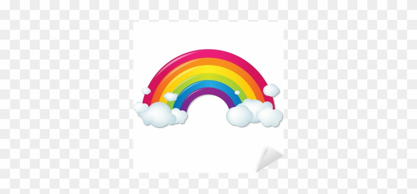 Vinilo Pixerstick Arco Iris De Colores Con Las Nubes - Rainbow With Clouds Cartoon #1730477