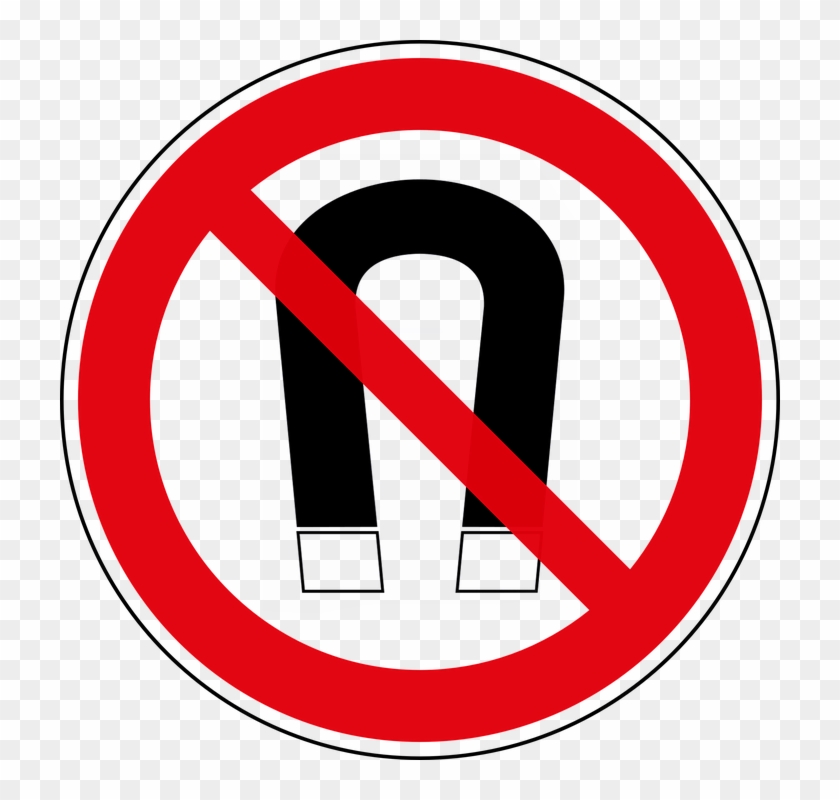 Magnetic Field Ban Prohibitory - No U Turn Clipart #1730520