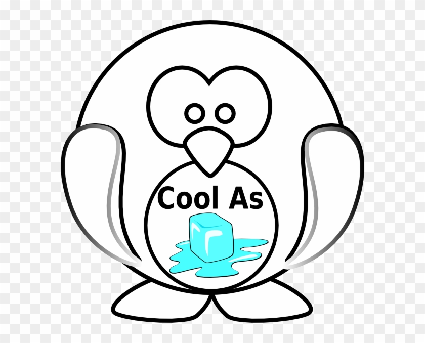 Cool As Ice Penquin Clip Art At Clkercom Vector Online - Free Black And White Clipart Of Winter Animals #1730557