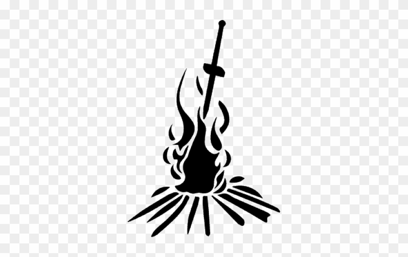 Dark Souls Clipart Black And White - Dark Souls Bonfire Logo #1730564