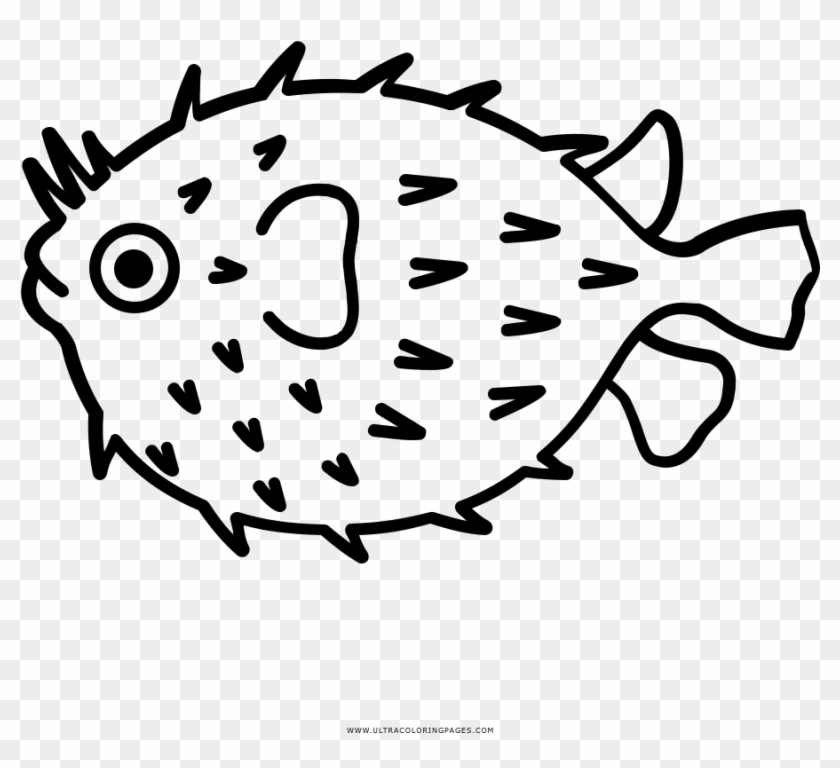 Blowfish Clipart Fugu - Drawing Of Puffer Fish #1730610