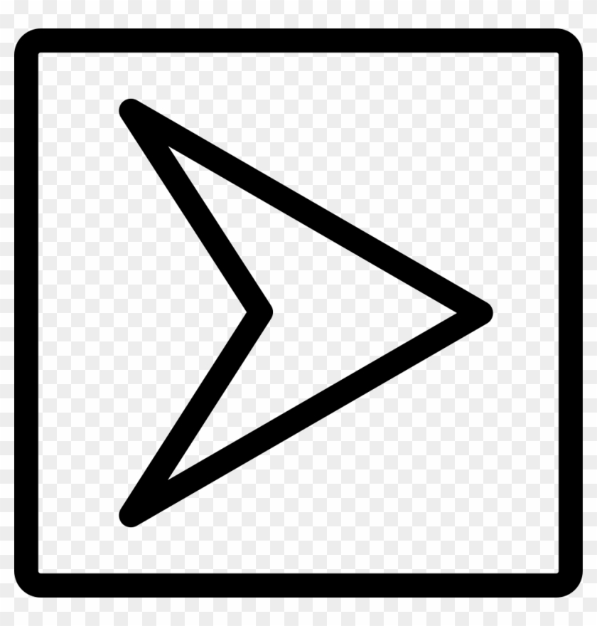 Right Arrow In Square Button Outline Comments - Triangle #1730635