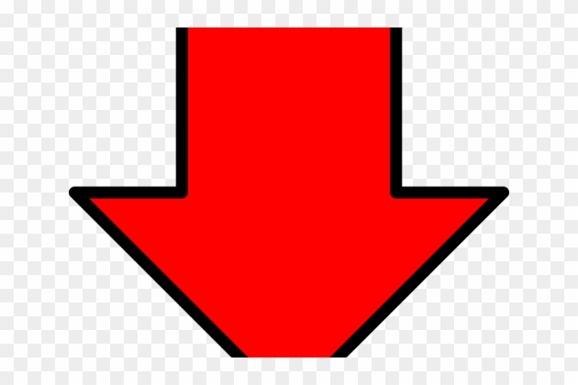 Upload Button Clipart Arrow - Arrow Down Symbol Red #1730657