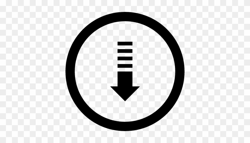 Down Arrow Multi Line Symbol In Circular Button Vector - 2 Number In Circle #1730669