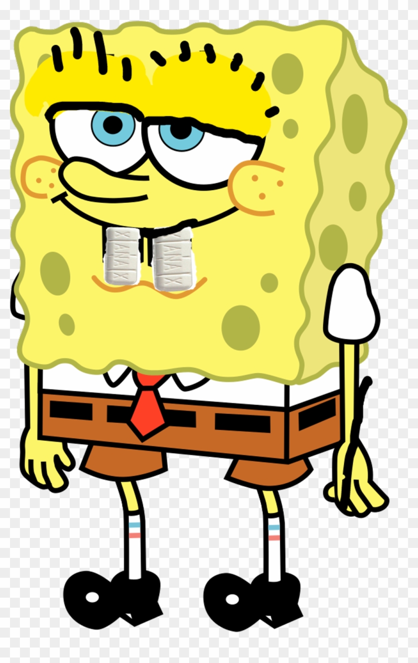 #spongebobwith Xanax Bars For Teeth - Spongebob Squarepants Cartoon Characters #1730694