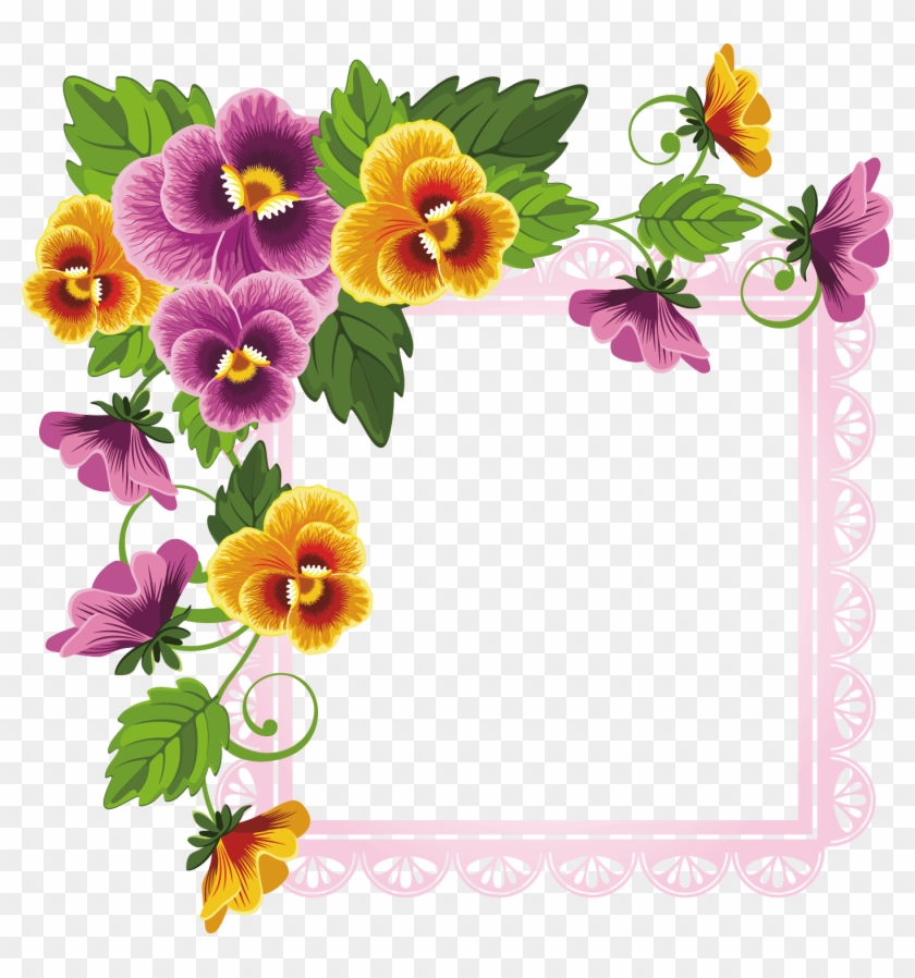 花のフレームのイラスト画像no 642パンジーフレーム無料のフリー素材集百花繚乱 - Flower Border Design For Papers #1730745