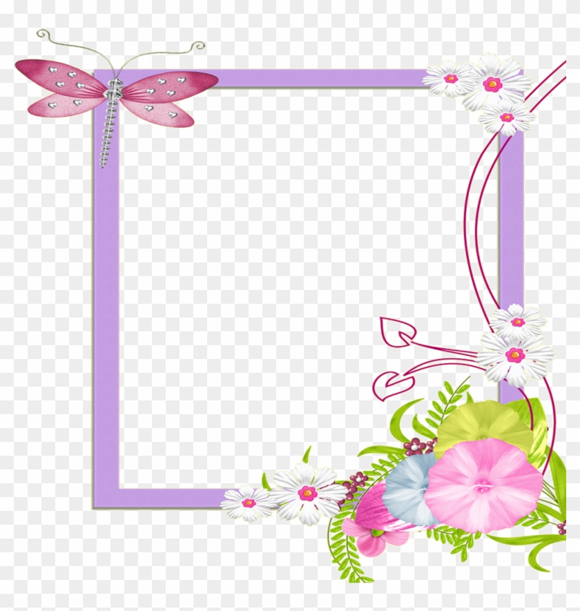 #mq #purple #flowers #frame #frames #border #borders - Cute Photo Frame Png #1730748