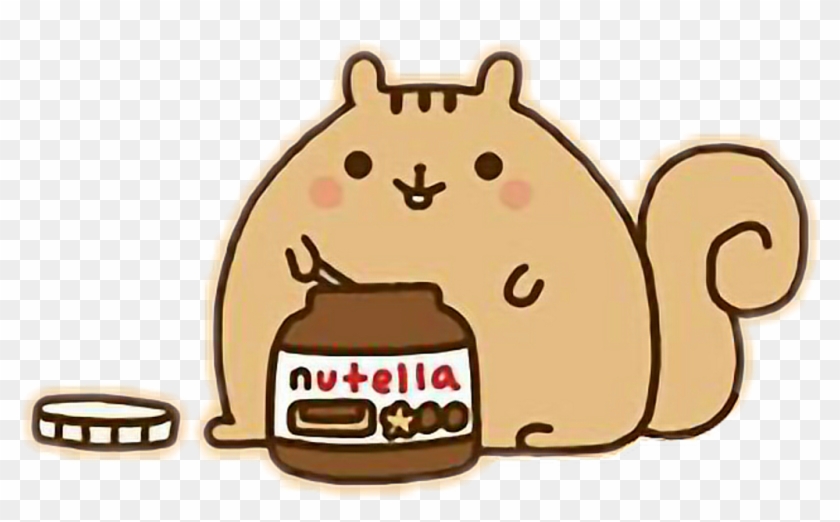 Cute Sticker - Pusheen Eating Nutella #1730790