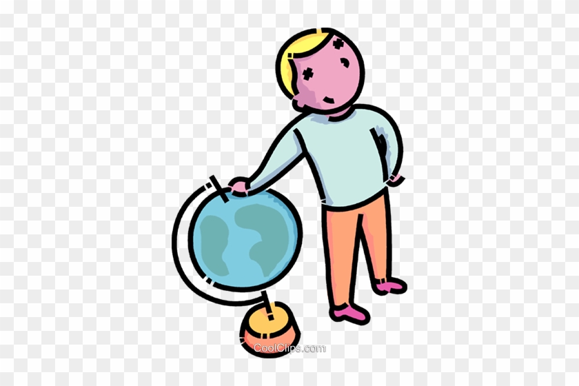 Boy Standing Beside A Globe Royalty Free Vector Clip - Boy Standing Beside A Globe Royalty Free Vector Clip #1730904