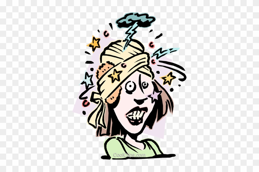 Health And Royalty Free Vector Clip Art - Mom With Headache Cartoon #1731510