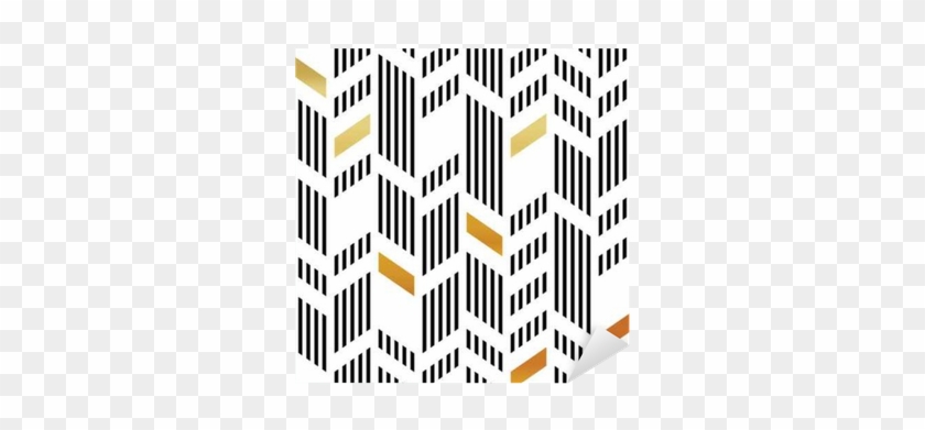 Seamless Gold And Black Chevron Pattern - Black And Gold Seamless Chevron Background #1731736