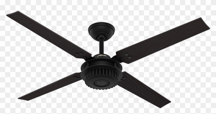 Ceiling Fan Png Background Image - Hunter Matte Black Ceiling Fan #1732153