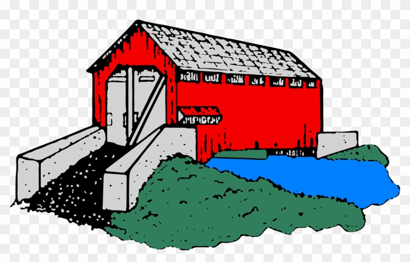 Covered Bridge Clip Art - Illustration #1732243