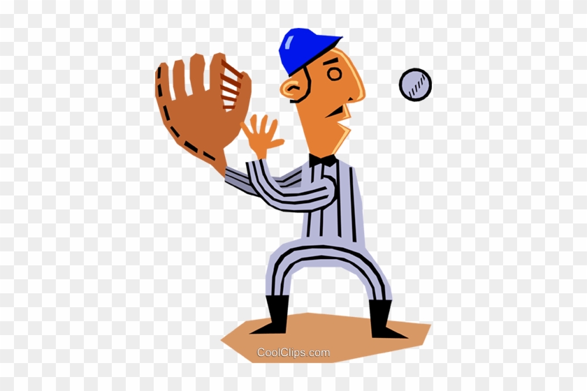 Baseball Player Catching Ball Royalty Free Vector Clip - Baseball Player Catching Ball Royalty Free Vector Clip #1732245