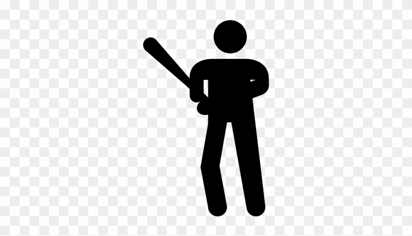 Baseball Player Vector - Homem Com Taco De Baseball #1732247