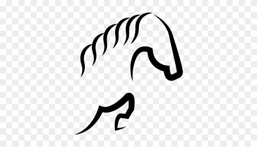 Horse Frontal Part From Side View Vector - Horse #1732358