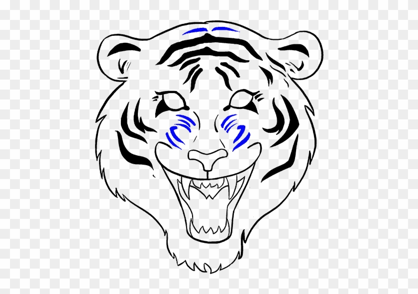 Big Cat Clipart Easy - Tiger Face Drawing Easy #1732370