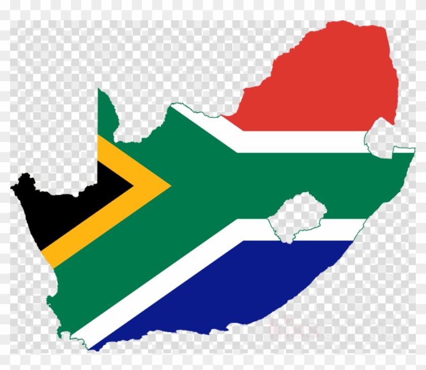 South Africa Flag Map Clipart Flag Of South Africa - South Africa Map Transparent #1732371