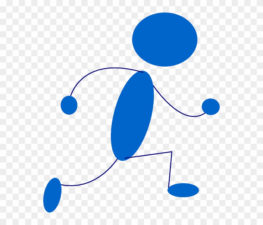 Blue, Stick, Symbol, People, Man, Sprint, Men, Running - Blue Man Clip Art #262584