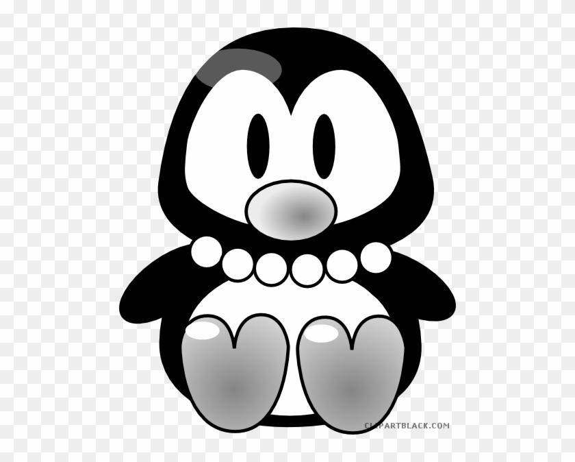 Baby Girl Penguin Animal Free Black White Clipart Images - Penguin Clip Art #262825