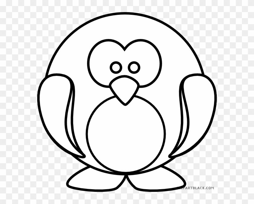 Penguin Outline Animal Free Black White Clipart Images - Easy Winter Colouring Pages #262863