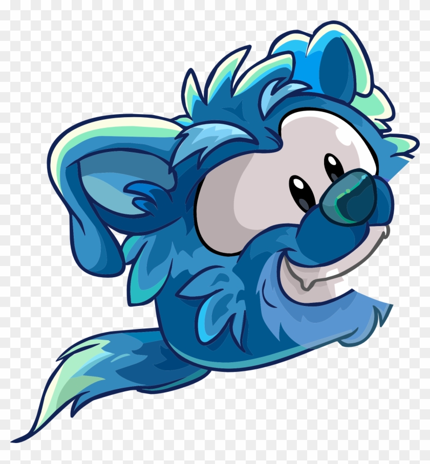 Login April 3 2014 Blue Border Collie Clear - Club Penguin Puffle Dog #262890