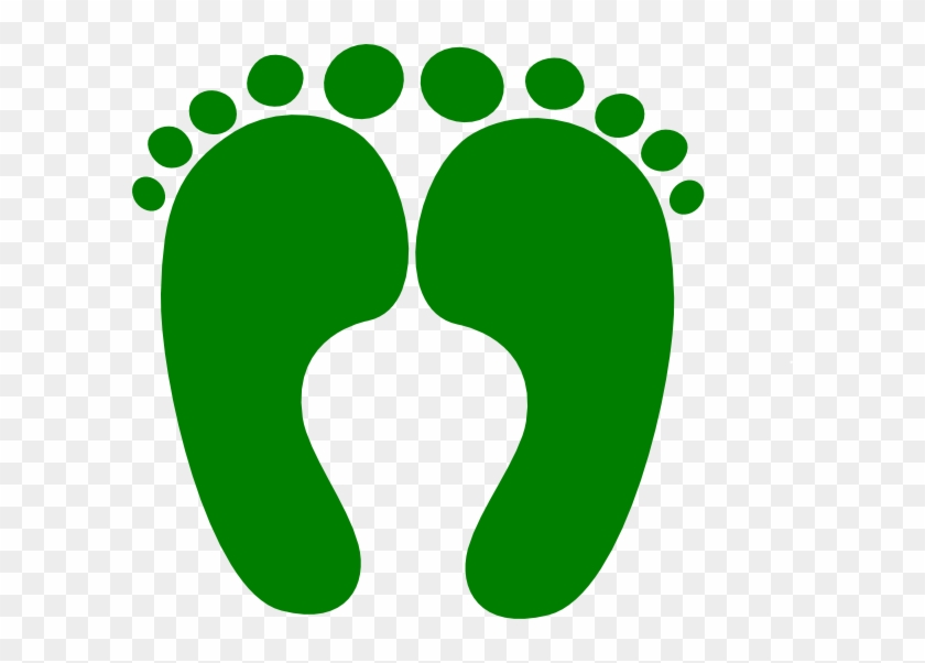Dark Green Happy Feet Clip Art At Clker - Baby Feets #262900