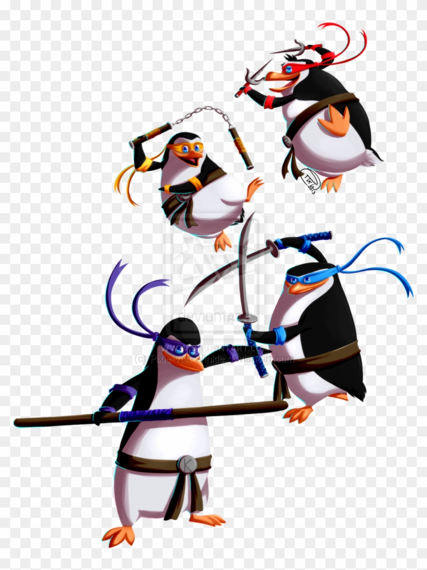 Tmnt Estilo Pinguinos De Madagascar - Penguins Of Madagascar Ninja #262996