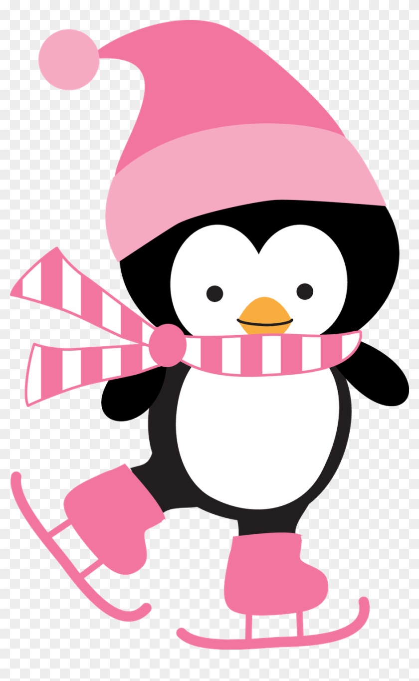 Say Hello - Penguin Ice Skating Clipart #263108