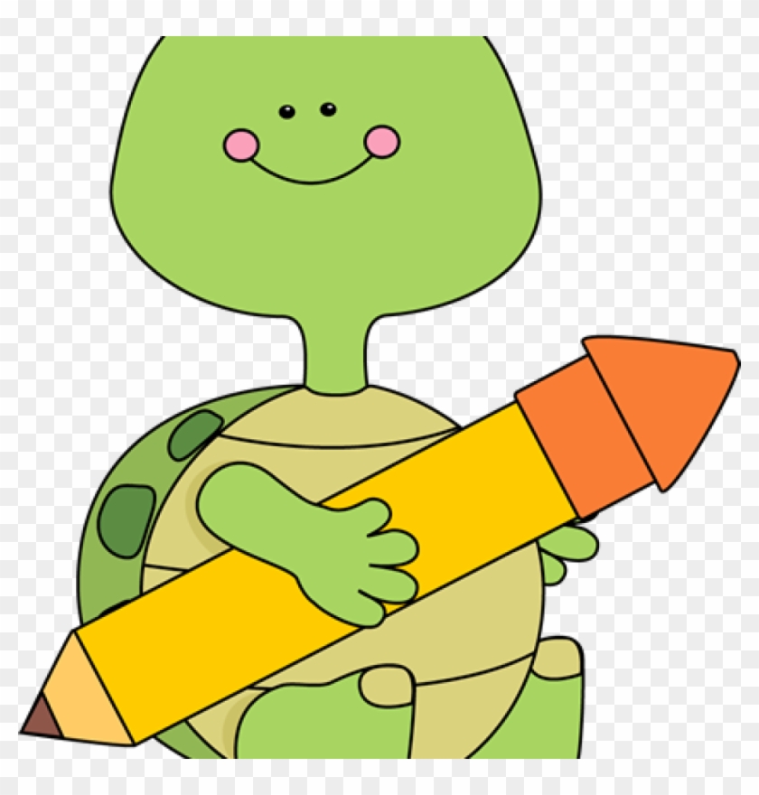 Cute Turtle Clipart Turtle Clip Art Turtle Images Animations - Turtle  Cartoon With Pencil - Free Transparent PNG Clipart Images Download