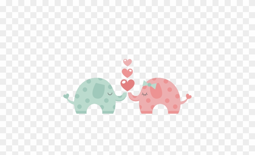 Elephants In Love Svg Scrapbook - Scalable Vector Graphics #263279