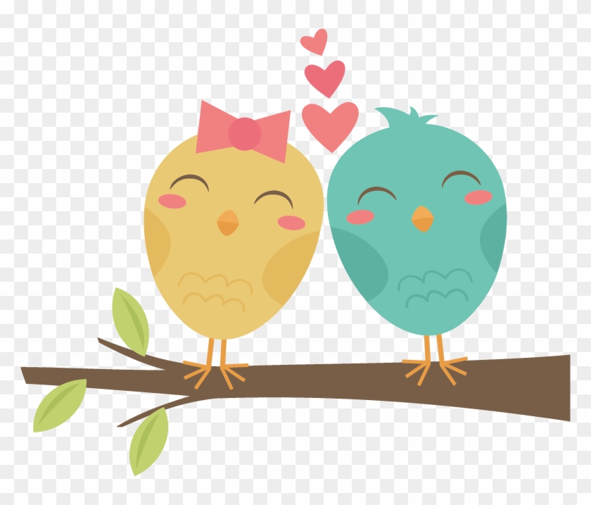 Lovebirds On Branch Svg Cut Files For Scrapbooking - Birds In Love Png #263284