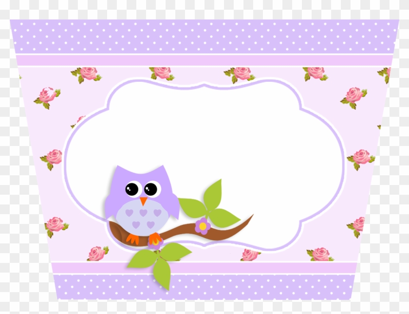 Lilac Owls In Shabby Chic - Corujinhas Cartão De Aniversário #263301