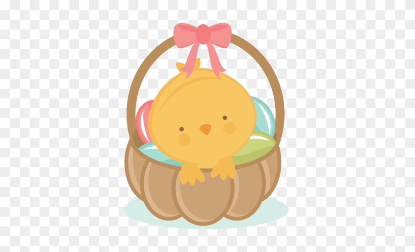 Chick In Easter Basket Scrapbook Cuts Svg Cutting Files - Misskatecuttables Easter #263349