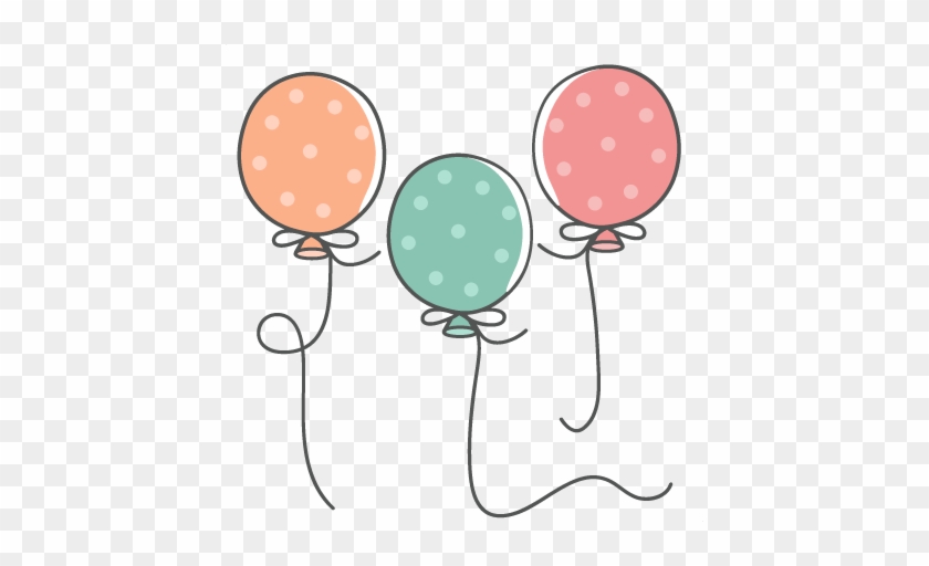 Polka Dot Balloons Scrapbook Cuts Svg Cutting Files - عيد سعيد كرتون #263356