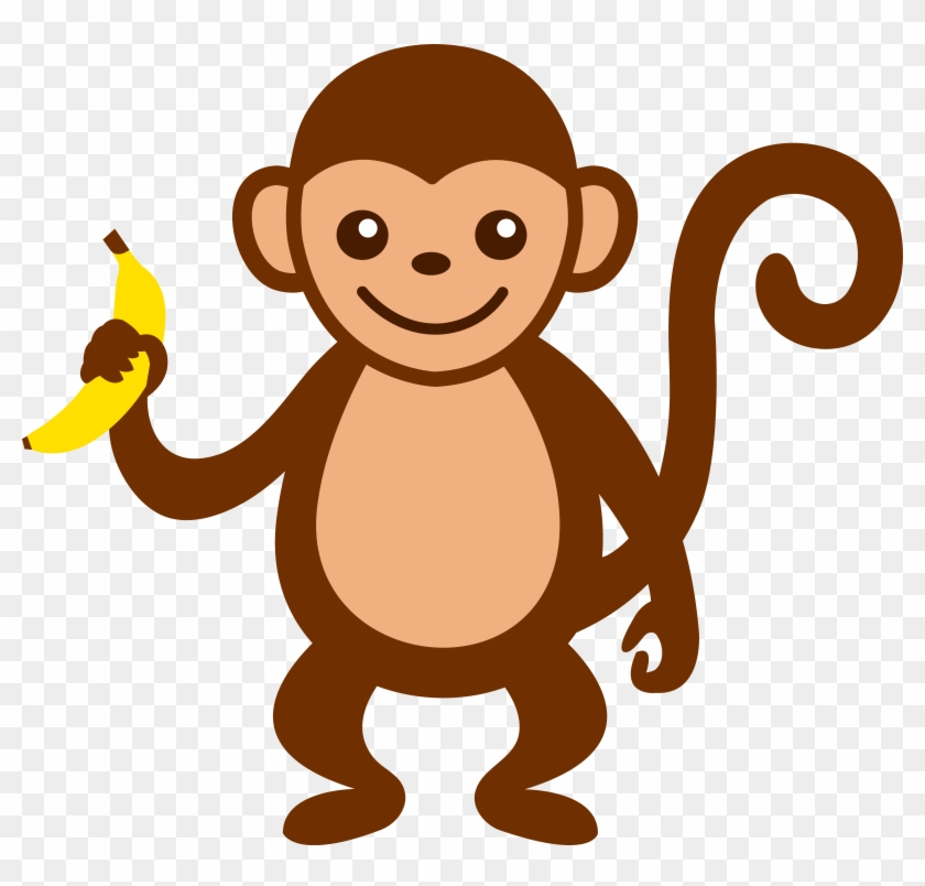 Baby Animal Clipart Unusual Pencil And In Color Baby - Cartoon Monkey #263379