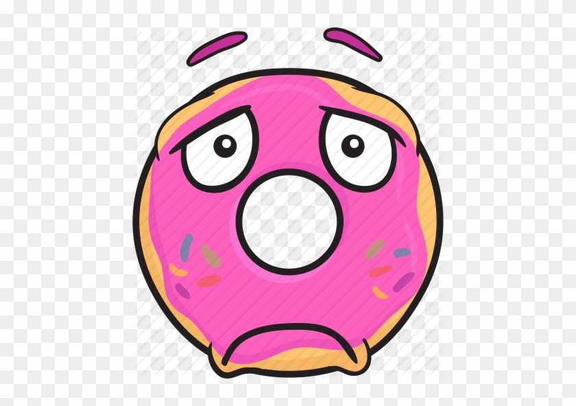 Bakery Cartoon Donut Doughnut Emoji Smiley Icon Icon - Sad Donut Clip Art #263396