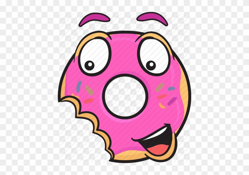 Bakery Cartoon Donut Doughnut Emoji Smiley Icon Icon - Donut Clipart Cartoon #263417
